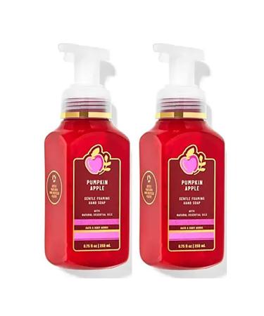 Bath & Body Works Bath and Body Works Pumpkin Apple Gentle Foaming Hand Soap 8.75 Ounce 2-Pack (Pumpkin Apple) 17.5 fluid_ounces 17.5 Fl Oz Pumpkin Apple 8.75 Ounce