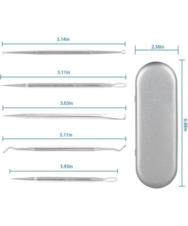 Professional Blackhead and Whitehead Extractor Tool Kit - 5 Pcs/Set for Face and Nose - Stainless Steel Pimple Popper Set VT921A - Buy Online on SooperMarket.com