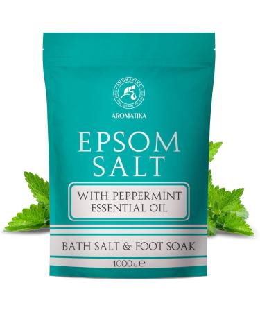 Epsom Bath Salt 35 Oz with Peppermint Essential Oil | 100% Pure Magnesium Sulphate Crystals for Skin Care & Relaxation - International Shipping - Buy Online on SooperMarket.com