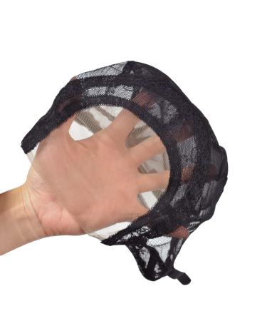 Buy 2-Pack 4x4 Inch U-Part Swiss Tip Wig Caps - Adjustable Straps for Wig Production | Medium Black (54cm) - Buy Online on SooperMarket.com