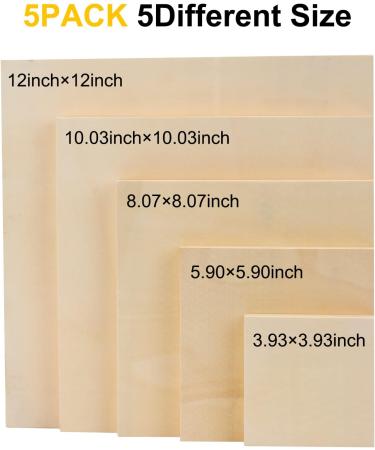 5-Piece Square Unfinished Wood Canvas Panel Boards for Painting and Home Decor - Buy Online on SooperMarket.com
