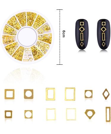 HQdeal Nail Art Studs 3D Decorations Gold Star Moon Sun Heart Beads - 800 pcs - Buy Online on SooperMarket.com