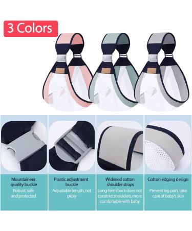 HINATAA Breathable Baby Sling | Adjustable Baby Carrier Wrap with Quick Dry Thick Shoulder Straps for 0-36 Months Baby - Grey b - Buy Online on SooperMarket.com