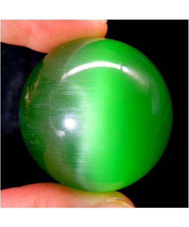 Ornament Natural Green Cat Eye Crystal Sphere Stone Ball 30-40mm 1pc Stone Collection - Buy Online on SooperMarket.com