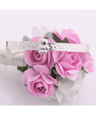 Classic Sterling Silver Baby Bangle - Ideal for Christening, Birthday, Baby Shower - Adjustable Expander Bracelet Gift - Buy Online on SooperMarket.com