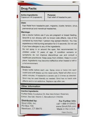Sinol-M Fast Headache Relief Nasal Spray 15ML - Buy Online on SooperMarket.com