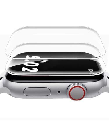 ZPIAR 2 Pack Apple Watch Series 8/7 45mm 41mm Tempered Glass Screen Protector,(New Version) Full Screen Coverage Bubble Free Anti-Scratch Waterproof Ultra HD Film for iWatch 8/7 (45mm Transparent)