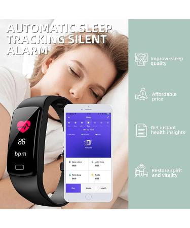 PUBU Fitness Tracker | Heart Rate Monitor Activity Tracker IP68 Waterproof | Sleep Monitor | Step Counter Pedometer | Health Exercise Watch for Women Men | Black - Buy Online on SooperMarket.com