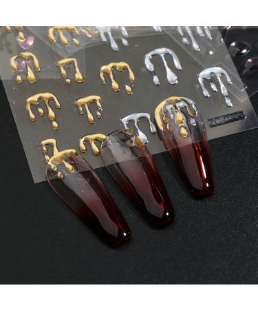 Dornail 6 Sheets 5D Crystal Nail Stickers | Irregular Geometric Frames & Heart Designs | Self-Adhesive Nail Art Accessories for Women - Buy Online on SooperMarket.com