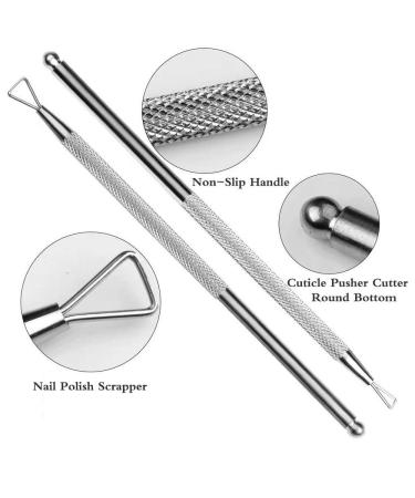 Borogo 23Pcs Cuticle Pusher and Cutter Set with Nail File and Pedicure Tool - Double Sided, Rectangular Nail Buffer for Fingernail and Toenail Care - Buy Online on SooperMarket.com