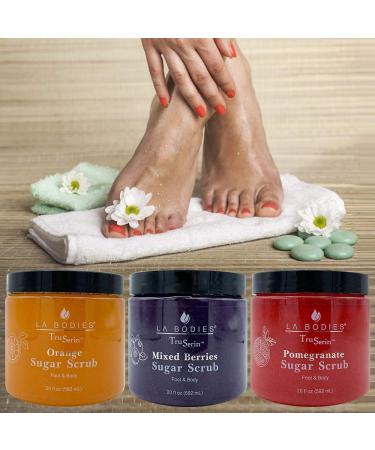 LAB Foot & Body Sugar Scrub - Deep Exfoliating & Moisturizing for Ultra Hydration | Orange (20oz) | International Shipping Available - Buy Online on SooperMarket.com