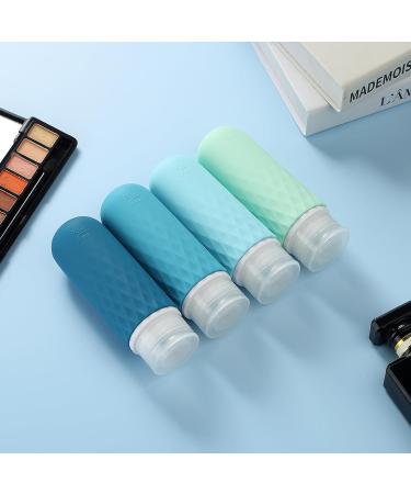 Gemice Travel Bottles for Toiletries CAA Approved 90ml Silicone Travel Bottles BPA Free Leak Proof Squeezable Travel Size Containers Travel Accessories for Shampoo Conditioner Lotion (4 Pack) Blue - Buy Online on SooperMarket.com