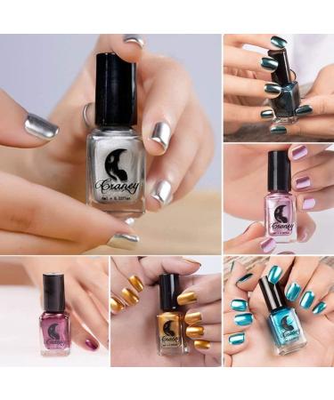 Mirror Nail Polish Long Lasting Metallic Nail Varnish 6ml Quick Drying Gel Polish Metallic Gel Nail Varnish - Buy Online on SooperMarket.com