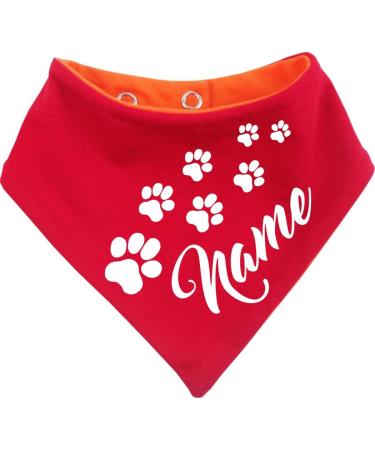 Both-sided multicolor dogs turning cloth (FB: red-orange) (Gr.3- HU 36-44 cm) with the name of your animal Gr.3- neck circumference 36- 44 cm red-orange