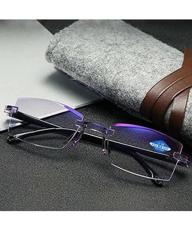 Sapphire Dual Focus Anti Blue Light Reading Glasses - High Hardness 1.5 Diopters for Men & Women in Purple Blue - Buy Online on SooperMarket.com