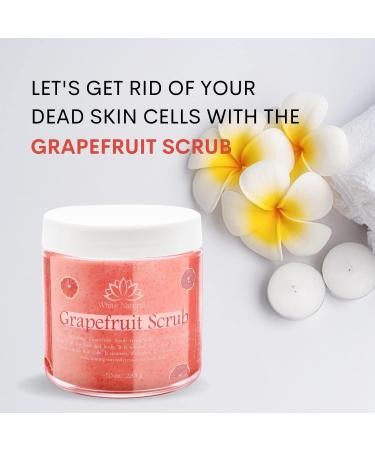 Organic Grapefruit Salt Scrub - Smooth Skin Exfoliator with Shea Butter & Vitamin E | 10 oz - Buy Online on SooperMarket.com