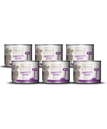 Mjamjam - Premium wet food for dogs - tasty turkey on delicious carrot 6 -pack (6 x 200 g) grain free with extra meat single turkey 200 g (6 Pack)