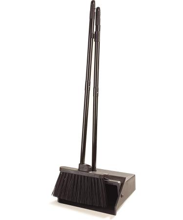 Duo-Pan Plastic Lobby Pan and Duo-Sweep Broom Combo | 36 Overall Length x 11-51/64 Width | Black - Buy Online on SooperMarket.com
