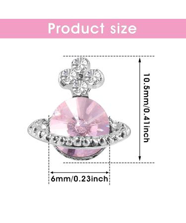 WLLHYF 10Pcs Planet Rhinestone Charms - Luxury 3D Saturn Nail Art Accessories for Women - Buy Online on SooperMarket.com