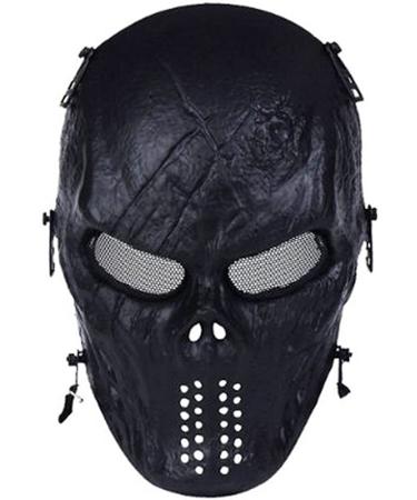 Scary Halloween Skull Airsoft Mask with Metal Mesh Eye Protection - Perfect for War Games, Cosplay, and Parties - Buy Online on SooperMarket.com
