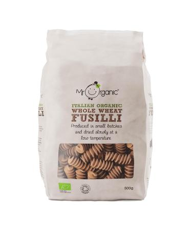Mr Organic - Whole Wheat Fusilli 500g - Pasta Made in Italy from Organic Durum Whole Wheat - Bronze Extruded for Texture - Vegan & Non-GMO Whole Wheat Fusilli 500 g (Pack of 1)