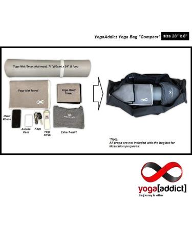 YogaAddict Large Yoga Mat Bag - 28 x 8 Inches - Compact Carrier with Pockets - Adjustable Strap - Easy Access - Black - Buy Online on SooperMarket.com