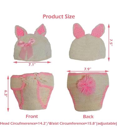 Qyeaber Newborn Photography Props - Handmade Crochet Knitted Rabbit Costume for Baby Girl - Buy Online on SooperMarket.com