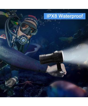 Eecoo Diving Flashlight | 18000 Lumen IPX8 Waterproof Torch for Scuba Dive | 500M Range, 7 Modes | Underwater LED Flashlight for Outdoor Water Sports - Buy Online on SooperMarket.com