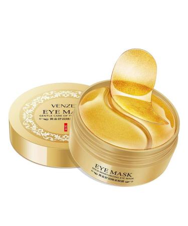 VENZEN 30 Pairs Gold Eye Mask Power Crystal Gel Collagen Masks Great For Anti Aging Dark Circles & Puffiness (Gold)