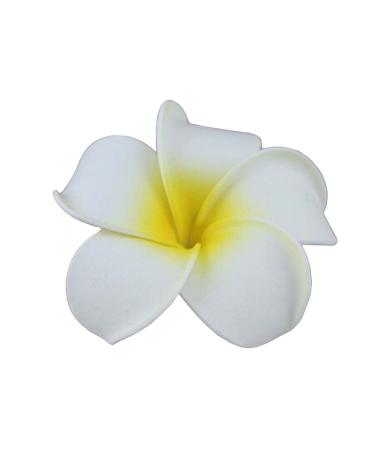DreamLily Women's Fashion 3 Pcs Hawaiian White Plumeria Flower Foam Hair Clip Set for Beach - White - Buy Online on SooperMarket.com