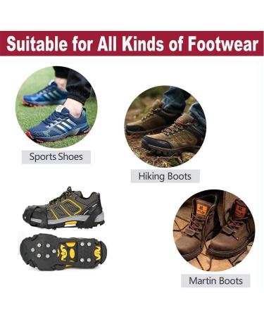 Grectek GT10 Crampons - Lightweight Ice and Snow Grip Traction Tunnels for Shoes/Boots (XL) - Ideal for All Terrain - Buy Online on SooperMarket.com