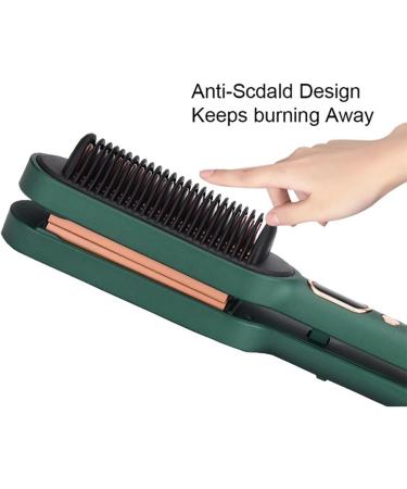 Dual-Purpose Hair Curler & Straightener - Three-Barrel Wave Curling Iron & Comb | Adjustable Heat & LCD Display for Perfect Styling - Buy Online on SooperMarket.com