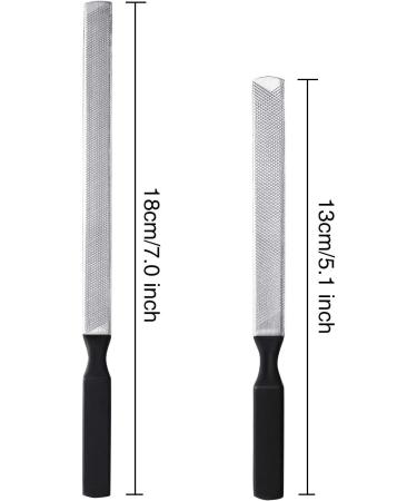 Quesuc 2 Pieces 4 Sides Stainless Steel Nail File Manicure Nail Tools 2 Size (Black) - Buy Online on SooperMarket.com