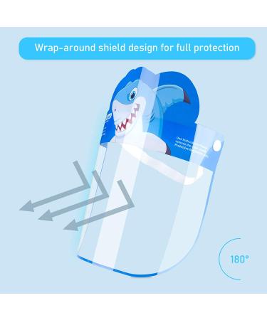 8-Pack Kids' Safety Face Shields - Full Protection Clear Vision Coverings - Reusable Lightweight Design - Cartoon Animals - Boys Girls - Comfortable Fit - Buy Online on SooperMarket.com
