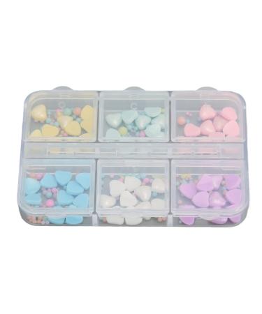 Nail Decorations Heart Nail Art Ornaments 1 Box Multipurpose Safe Resin Multiple Sizes Attractive for Nail Salon
