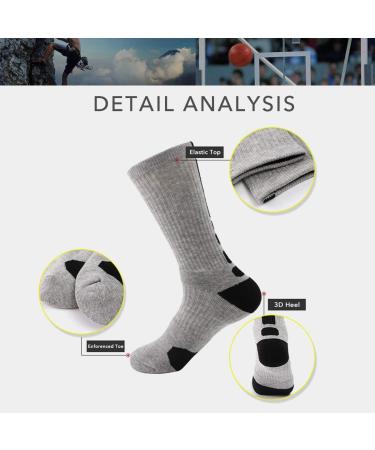 OLCHEE Boys Athletic Crew Socks 8-Pack | Basketball Soccer Hiking Ski | Thick Calf High | Medium Size - Buy Online on SooperMarket.com