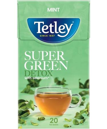 Tetley Tea Super Green Detox Mint Tea Bag 20 Tea Bags (40g) | 4 Pack - Buy Online on SooperMarket.com