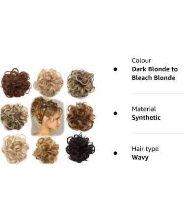 Wavy Curly Messy Hair Bun Updo Scrunchie Extension - Dark Blonde to Bleach Blonde - Buy Online on SooperMarket.com