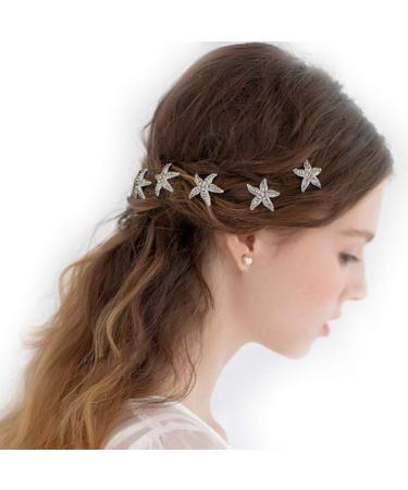 Bridal Wedding Hair Combs - 44 Pcs Pearl Crystal Accessories | Silver Rhinestone Spiral Pins for Brides, Bridesmaids - U Shaped Clips for Women - Buy Online on SooperMarket.com