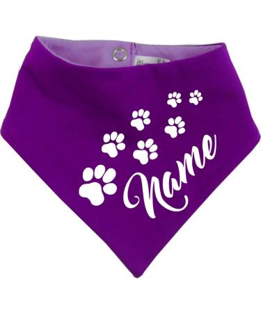 Both-sided multicolor dogs turning cloth (FB: purple-plum) (size 4- HU 45-52 cm) with the name of your animal size 4- neck circumference 45- 52 cm purple plum