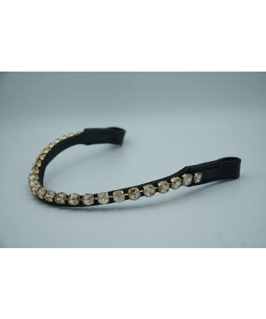Generic browband with large stones Warmblood Thoroughbred (Warmblood 43 cm light gold) Warmblood 43 cm light gold