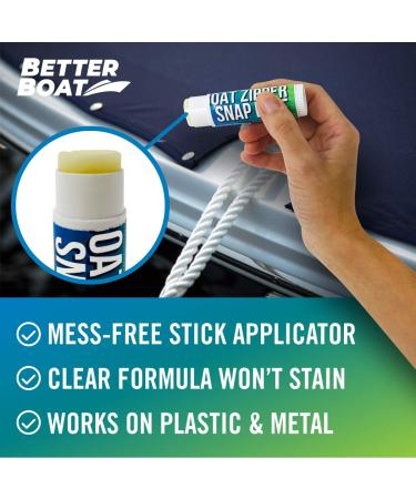 Marine Grade Zipper Wax & Lube Stick - Easy Boat Canvas & Metal Zipper Lubricant for Jackets, Coolers, Vinyl Panels, Wetsuits - No Messy Oil or Graphite - Buy Online on SooperMarket.com