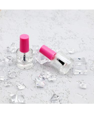 20PCS 8ML Empty Nail Polish Bottles - Clear Glass Refillable Containers with Brush Cap, Funnel & Mixing Balls for Nail Art - Pink - Buy Online on SooperMarket.com