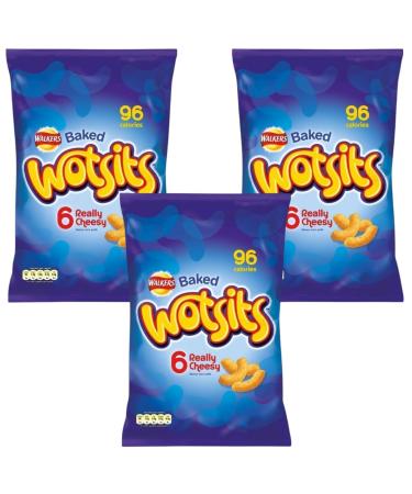 Crisps Bundle with Walkers Baked Wotsits Really Cheesy Flavour Corn Puffs 6 x 16.5g (3 Pack)