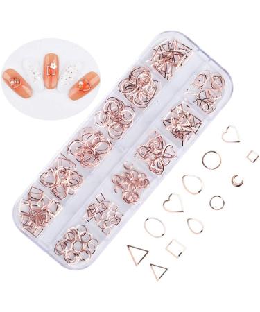 Artistic Nail Studs Rose Gold Hollow Nail Stickers Nail Art DIY Geometry Circle Decoration Manicure Decor Nail Art Christmas - Buy Online on SooperMarket.com