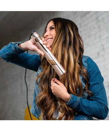 TYME Iron Pro 2-in-1 Hair Curler & Straightener with Auto Shutoff, 5 Temp Settings & Titanium Plates | Includes 2oz Thermal Protectant - Buy Online on SooperMarket.com