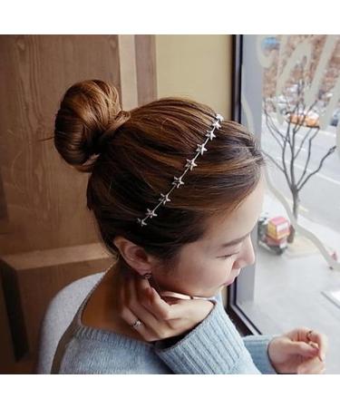 2 Pack Gold & Silver Alloy Star Headbands - Bridal Wedding Hair Accessories for Women and Girls | Elegant Ornaments - Buy Online on SooperMarket.com