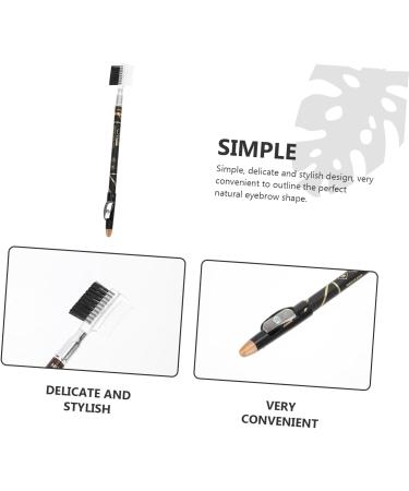 MUSISALY 4pcs Two-in-one Eyebrow Pencil Eyebrow Pencils with Pencil Sharpener Eyebrow Cosmetics Wooden Brown - Buy Online on SooperMarket.com