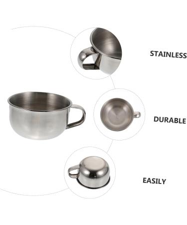 Beavorty 3 Pcs Stainless Steel Shaving Soap Bowl Set - Premium Man's Shaving Cream Cup for Smooth Shaves | International Shipping Available - Buy Online on SooperMarket.com