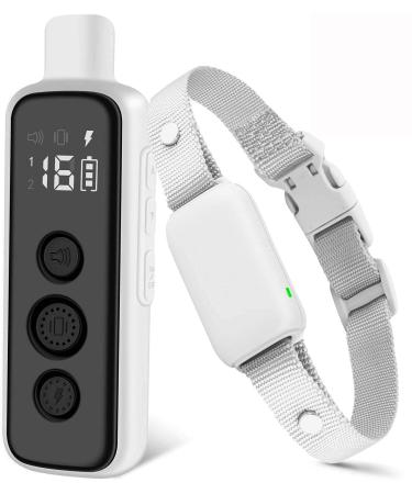 Bousnic Shock Collar for Dogs - Waterproof Rechargeable Dog Electric Training Collar with Remote for Small Medium Large Dogs with Beep, Vibration, Safe Shock Modes (8-120 Lbs) Grey